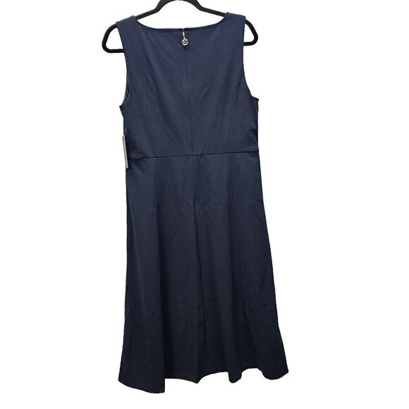 NEW Tommy Hilfiger Women's Scuba Fit and Flare Midi Dress Navy Blue Size 12 $119 - Picture 4 of 12